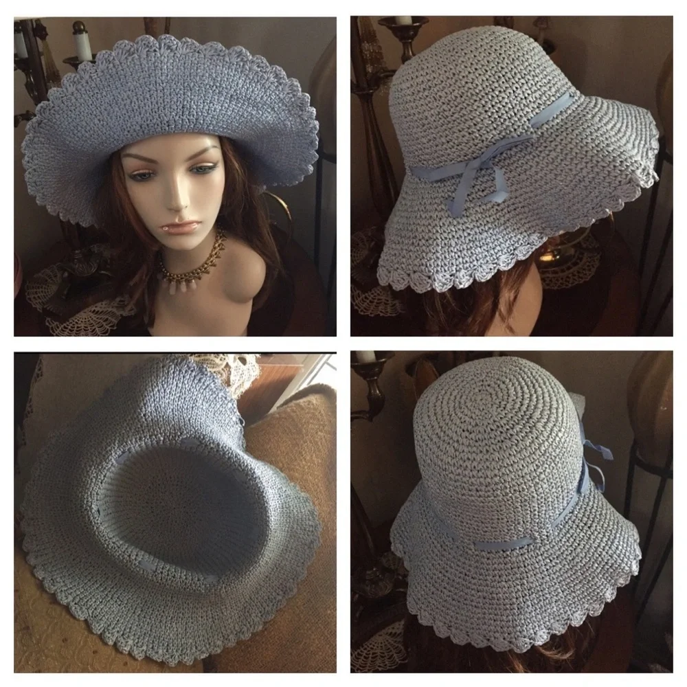 Vintage Blue Floppy Hat - Picture 5 of 9
